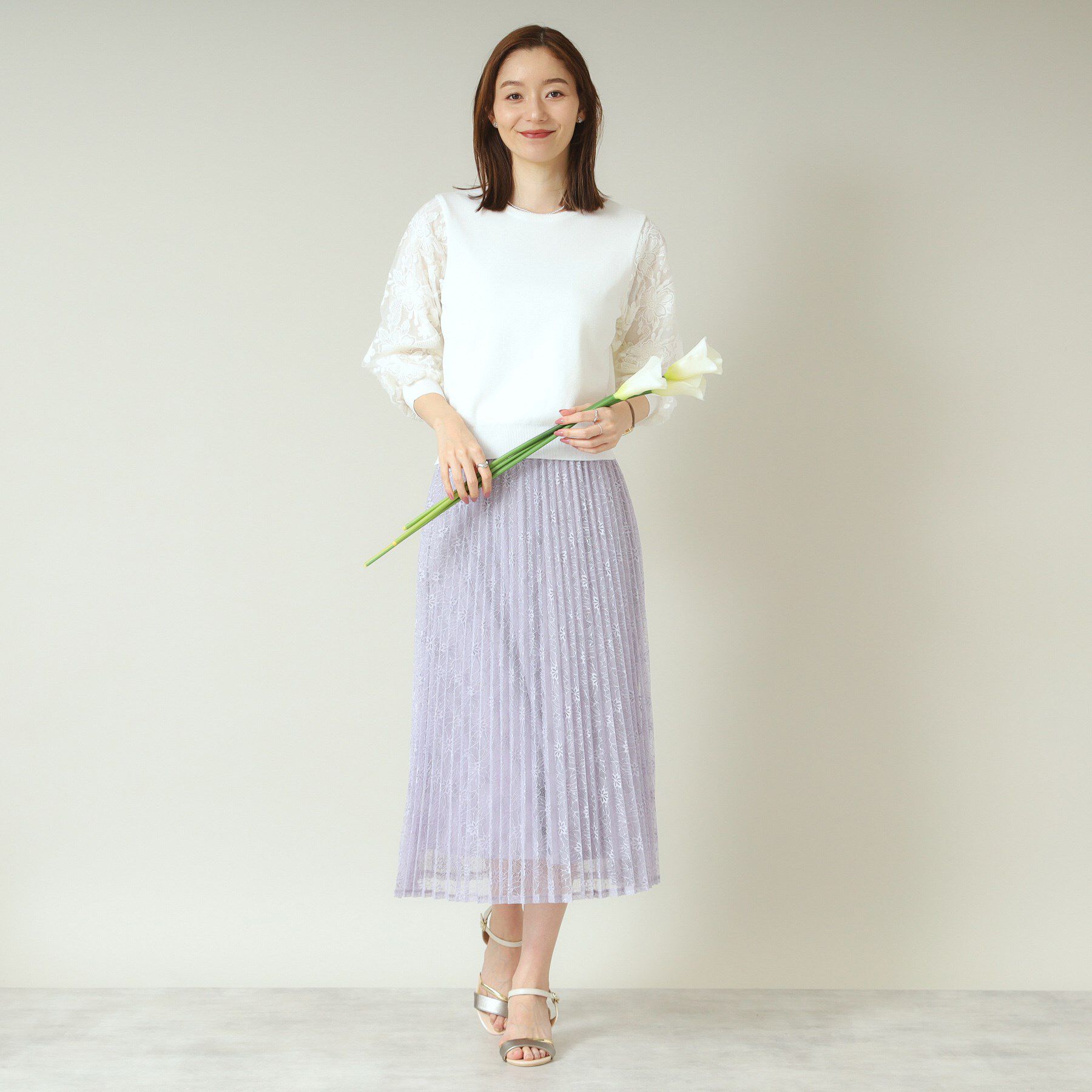 ITS&rsquo;DEMO「【通勤／手洗い可】袖レースニット」|ニット・セーター|