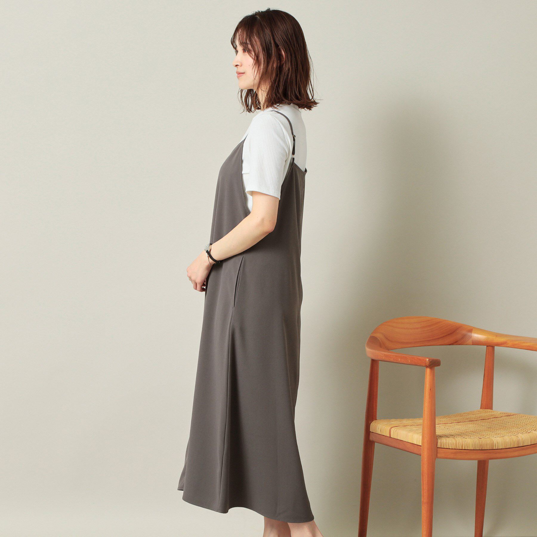 ITS&rsquo;DEMO「【手洗い可／無地・花柄】ジョーゼットキャミワンピ」|ワンピース|