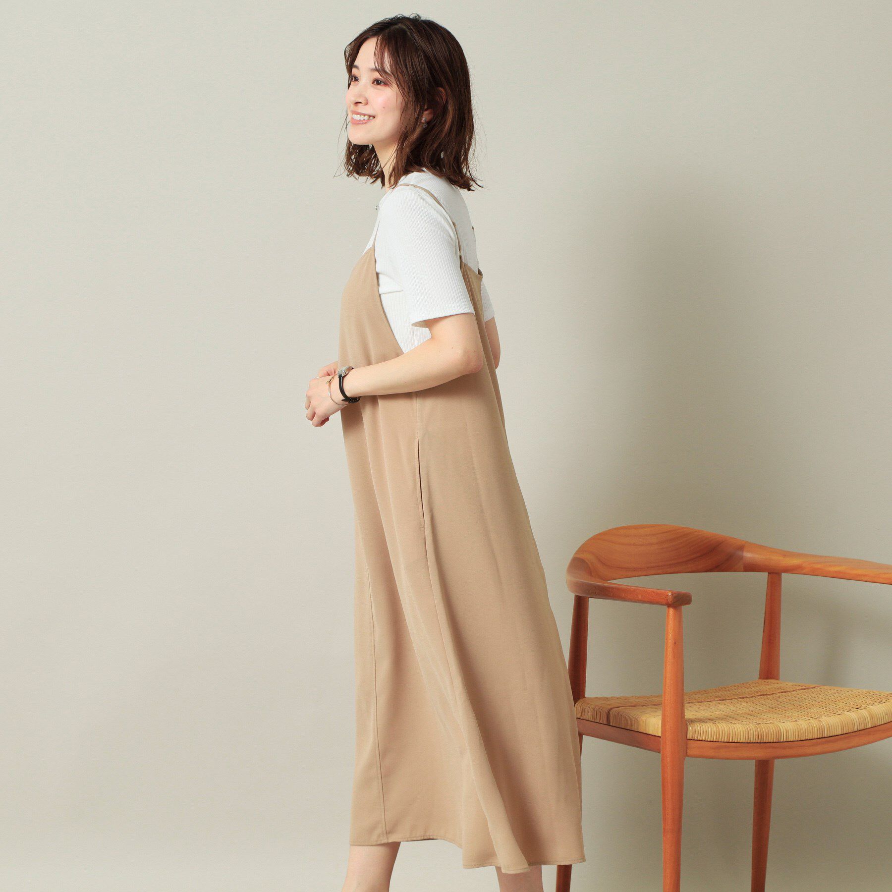 ITS&rsquo;DEMO「【手洗い可／無地・花柄】ジョーゼットキャミワンピ」|ワンピース|