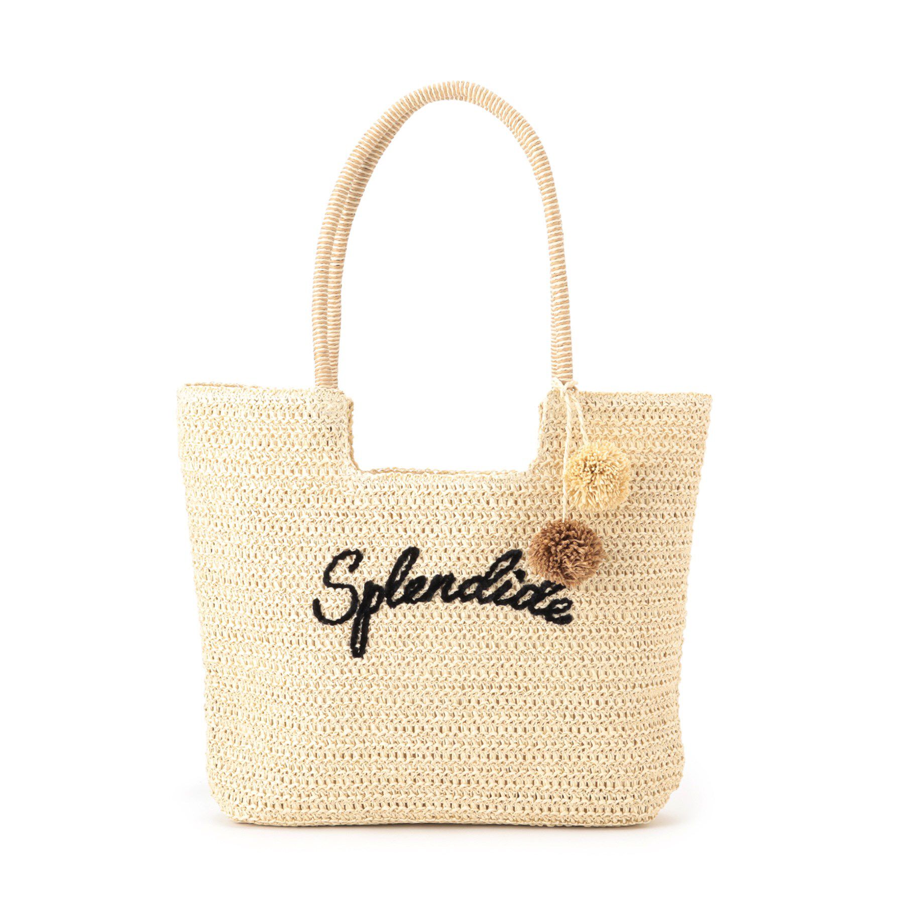 ITS&rsquo;DEMO「チャーム付ロゴ刺繍雑材トート」|トートバッグ|