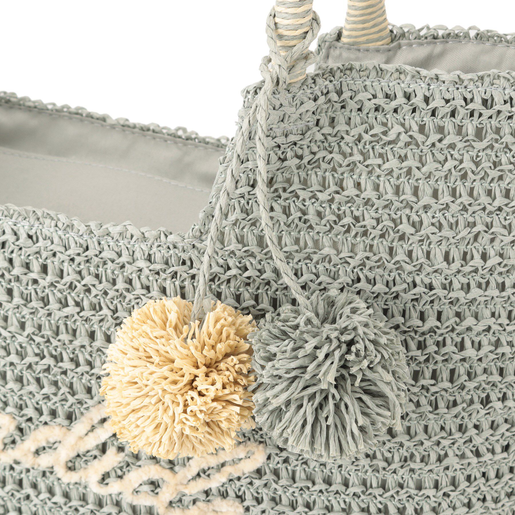 ITS&rsquo;DEMO「チャーム付ロゴ刺繍雑材トート」|トートバッグ|