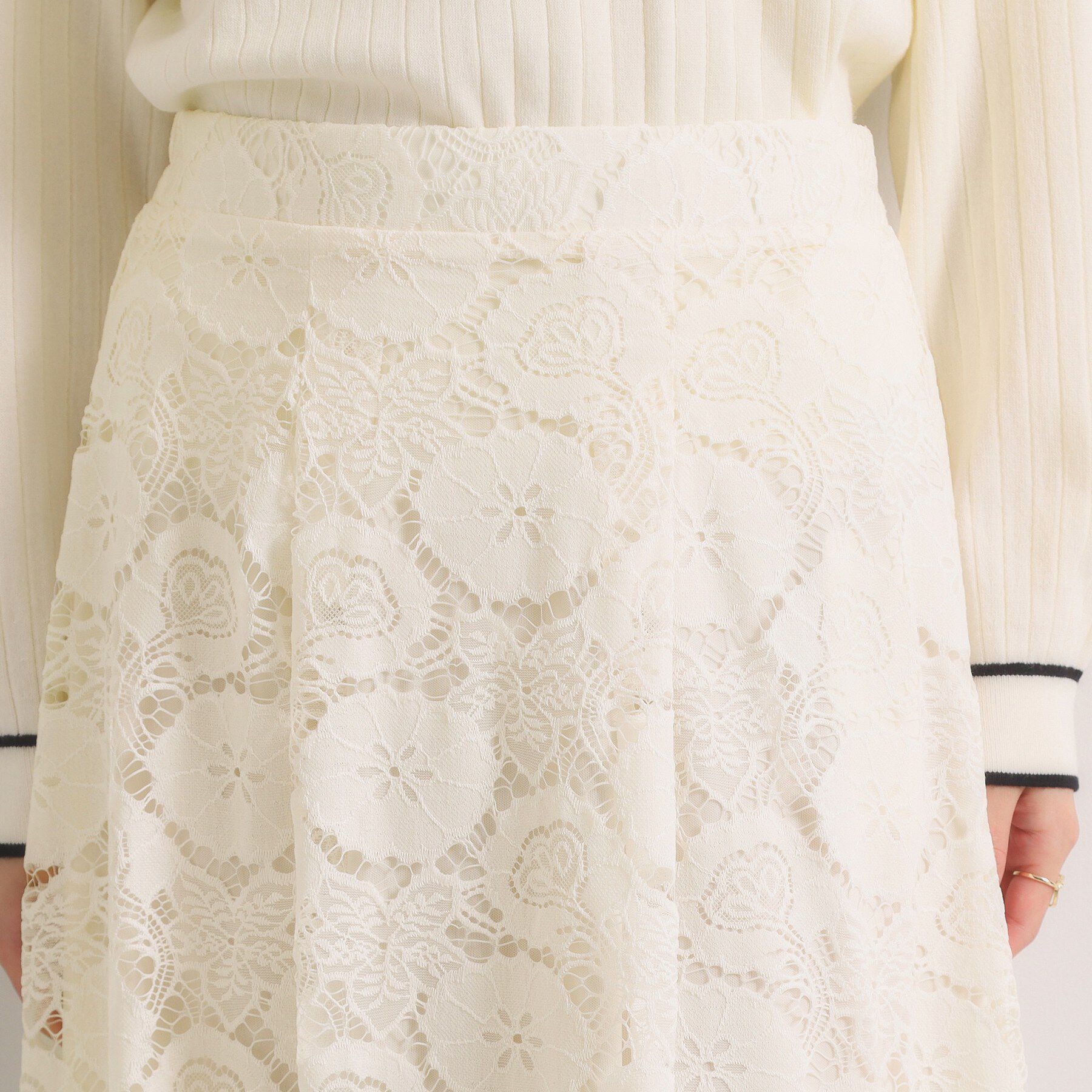 ITS&rsquo;DEMO「【手洗い可／ウエストゴム】レーススカート」|スカート|