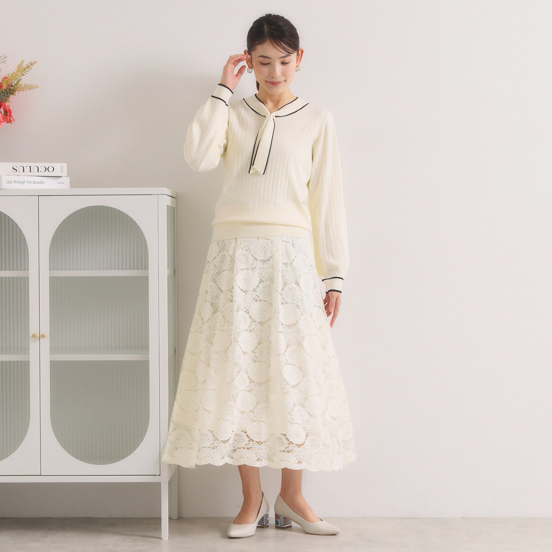 ITS&rsquo;DEMO「【手洗い可／ウエストゴム】レーススカート」|スカート|