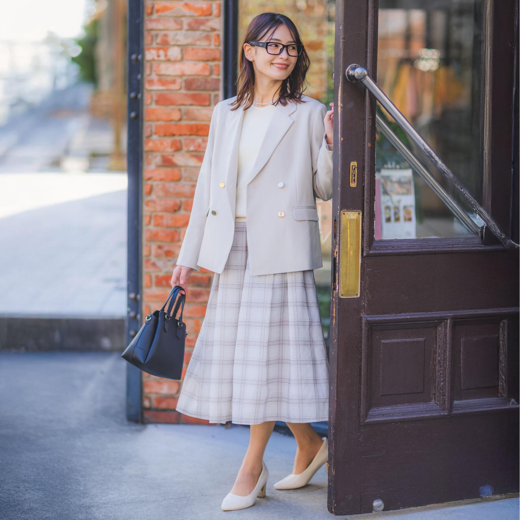 ITS&rsquo;DEMO「【セットアップ可／手洗い可】シアーチェックスカート」|スカート|