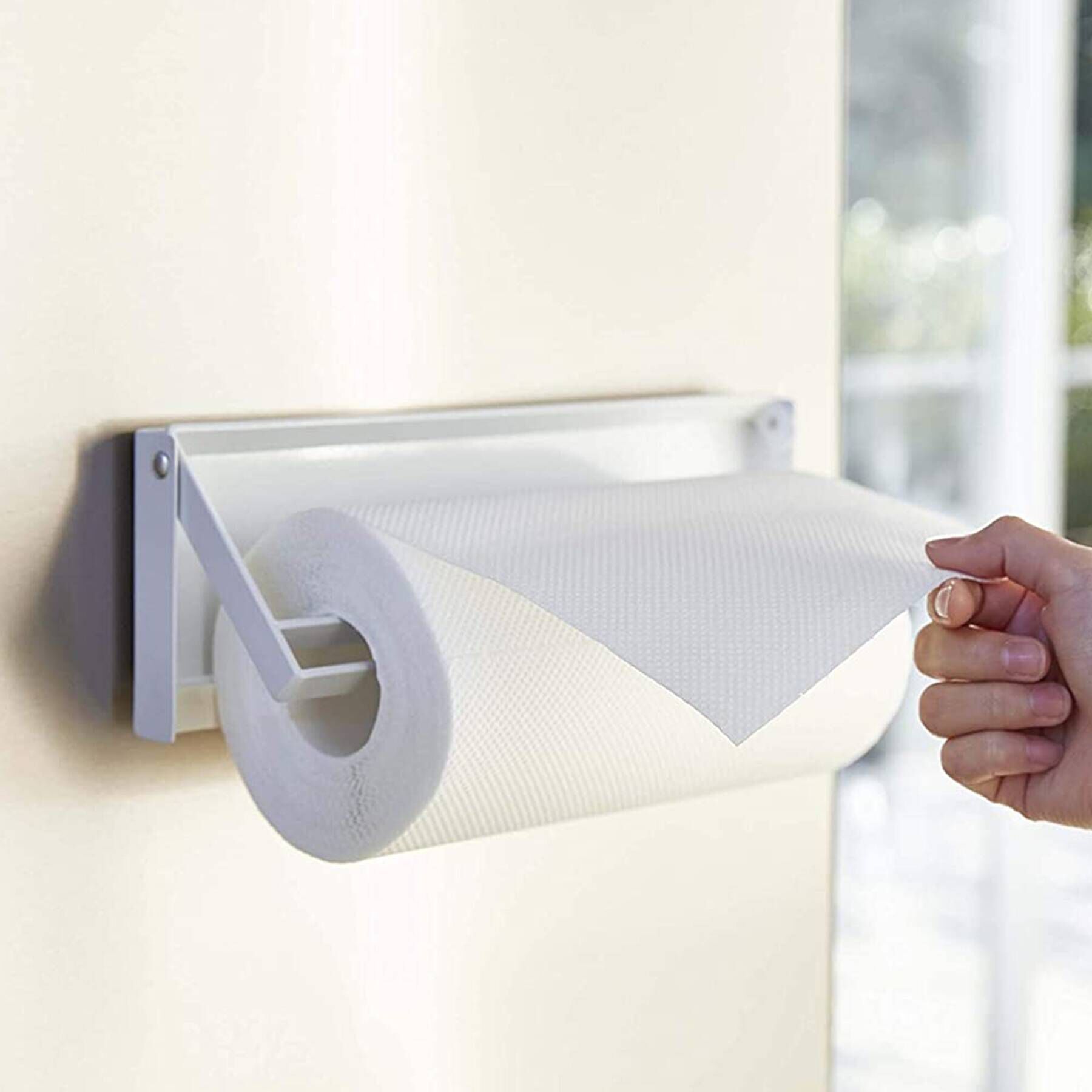 212 KITCHEN STORE「片手でカット マグネットキッチンペーパーホルダー WH 山崎実業 ＜tower タワー＞」|食器・キッチングッズ|ホワイト(879)