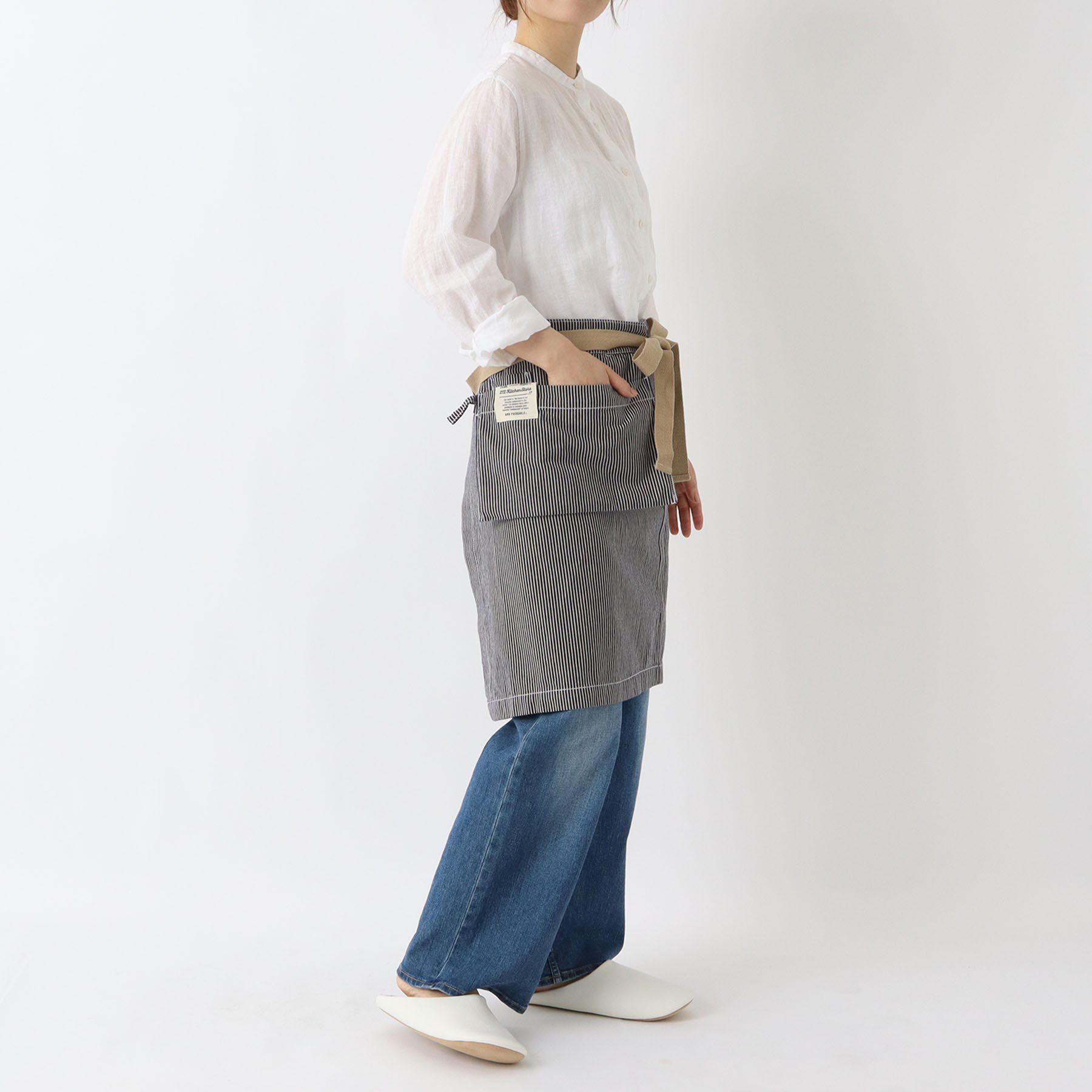 212 KITCHEN STORE「ショートギャルソンエプロン ヒッコリー」|食器・キッチングッズ|