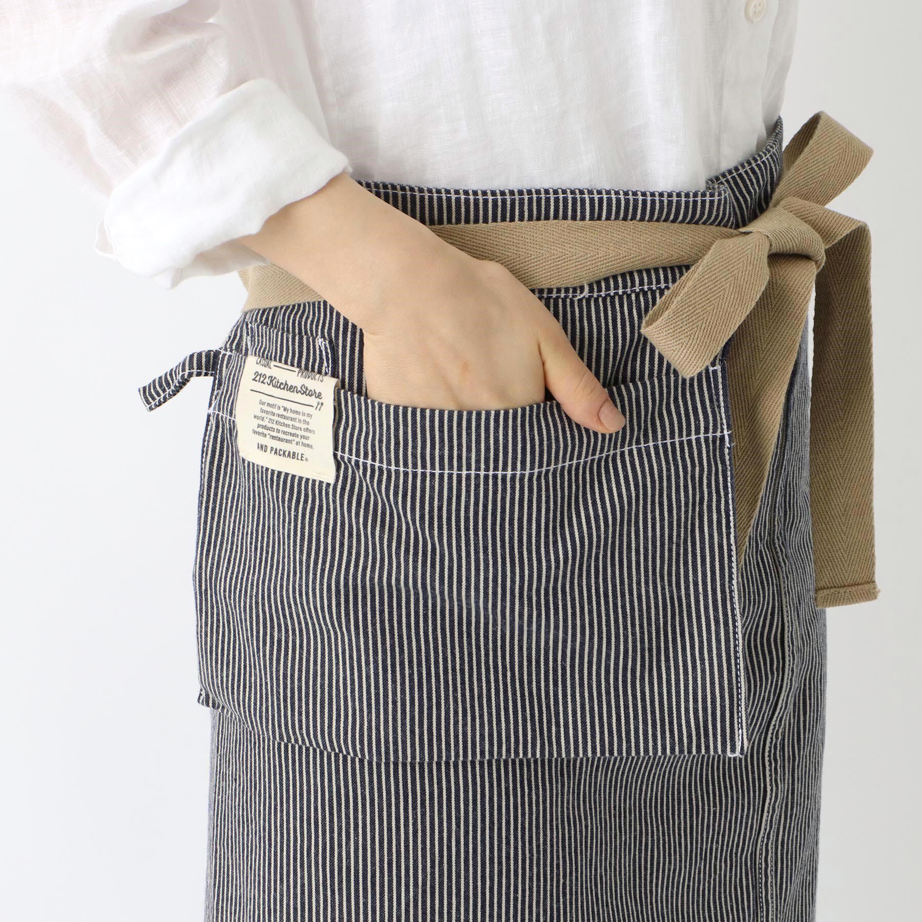 212 KITCHEN STORE「ショートギャルソンエプロン ヒッコリー」|食器・キッチングッズ|