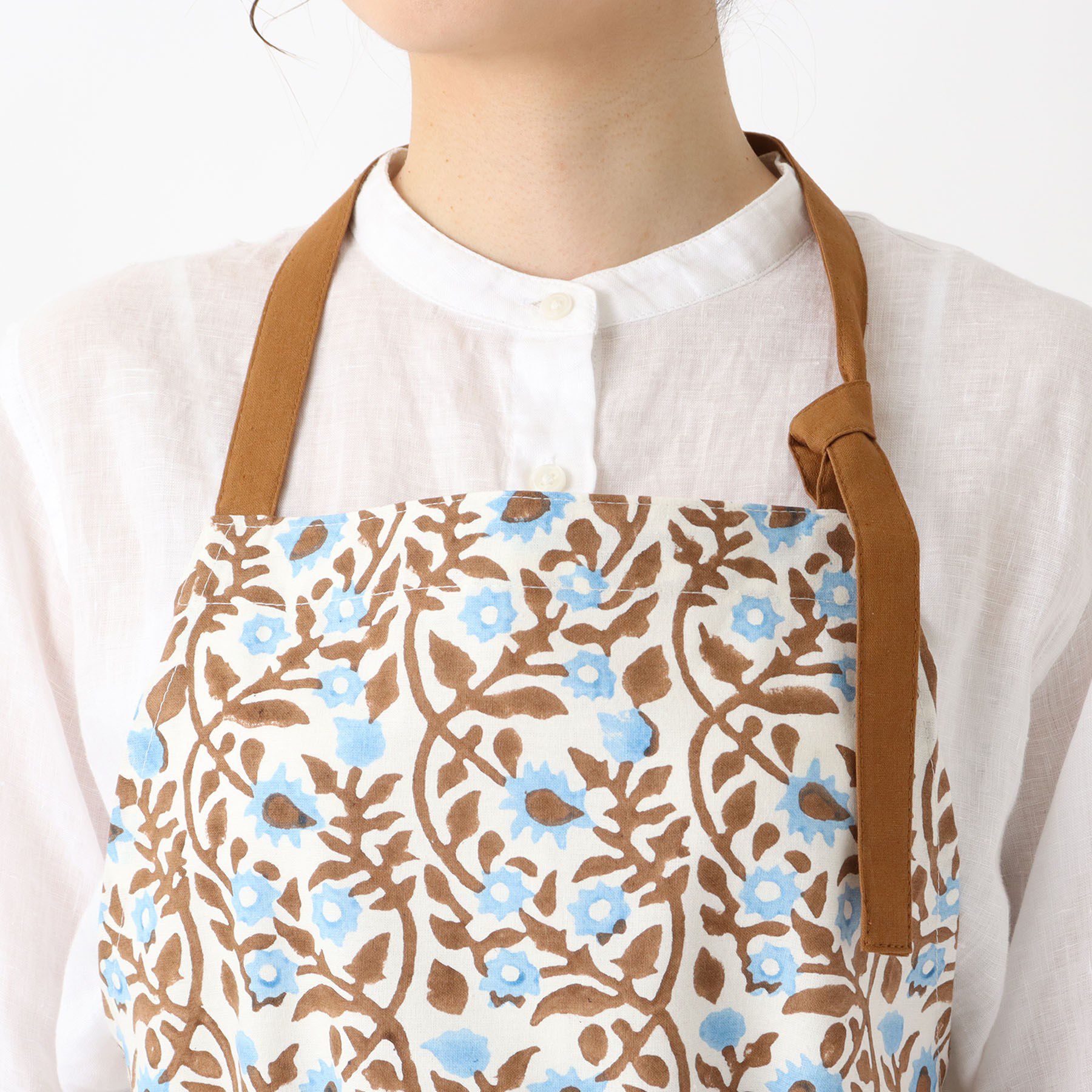 212 KITCHEN STORE「ブロックプリント フルエプロン BL ＜212Kオリジナル＞」|食器・キッチングッズ|