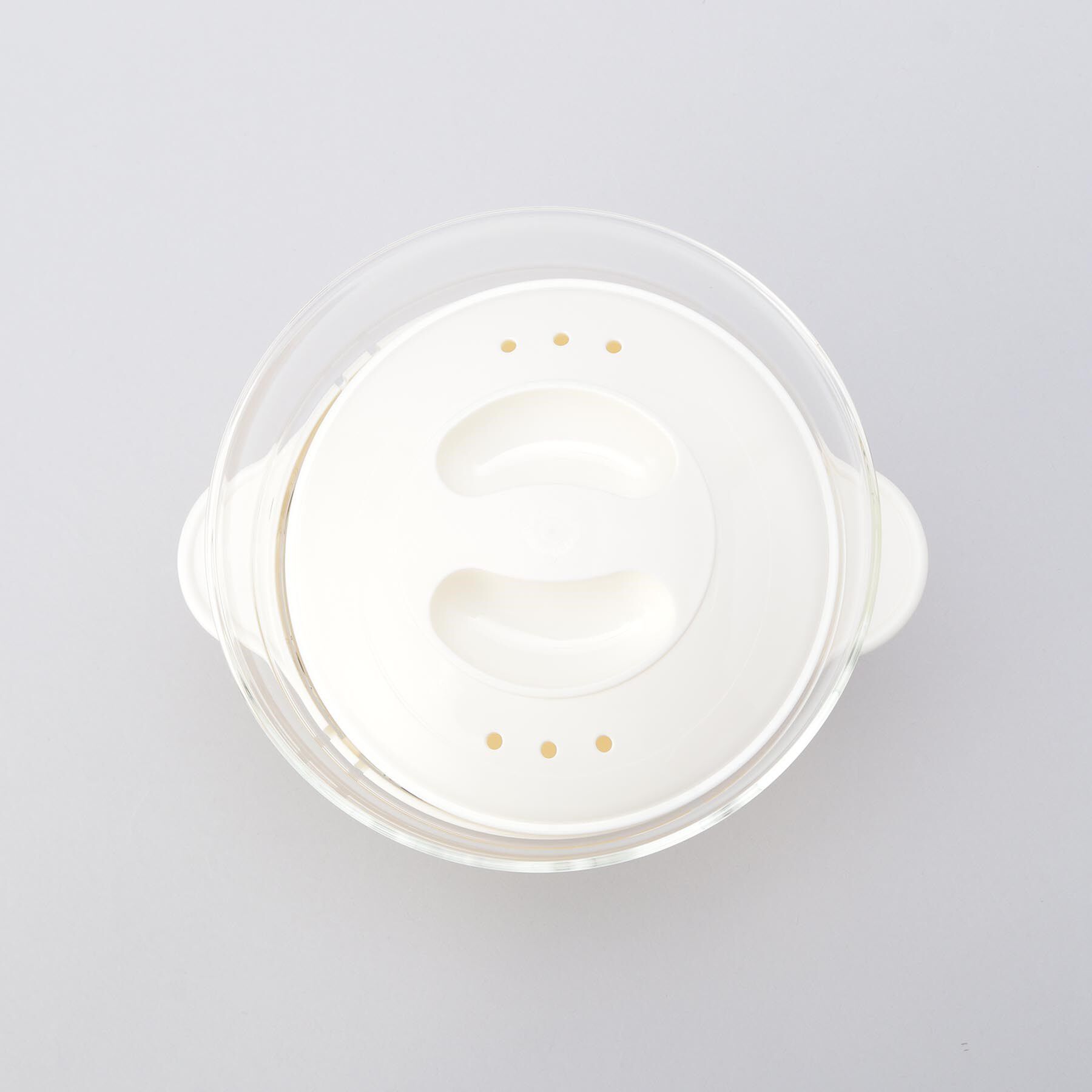 212 KITCHEN STORE「ぎゅっとおにぎりさん ガラスのレンジご飯釜　WH」|食器・キッチングッズ|