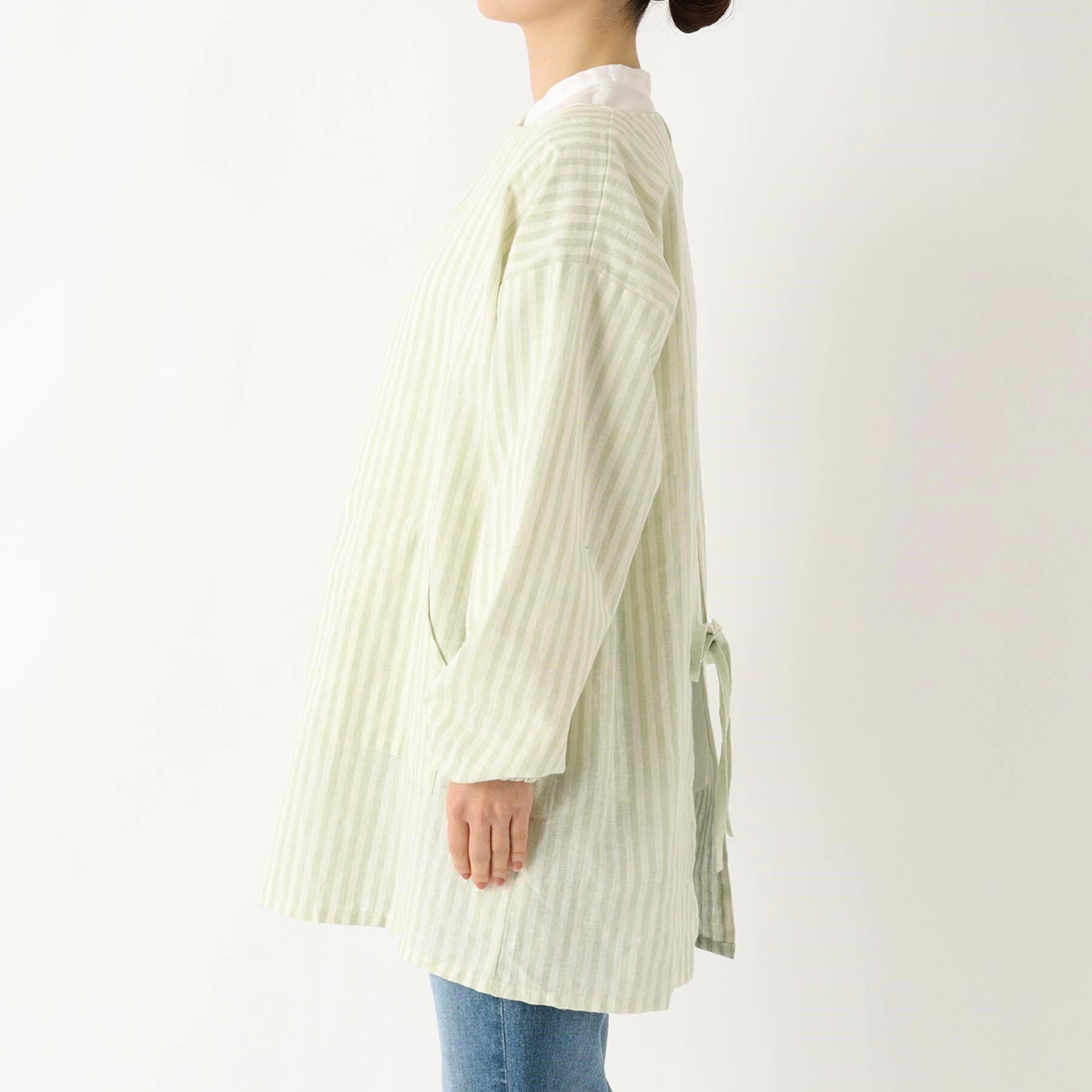 212 KITCHEN STORE「ブロックストライプ リネンコットン スモック LGR ＜212Kオリジナル ＞」|食器・キッチングッズ|