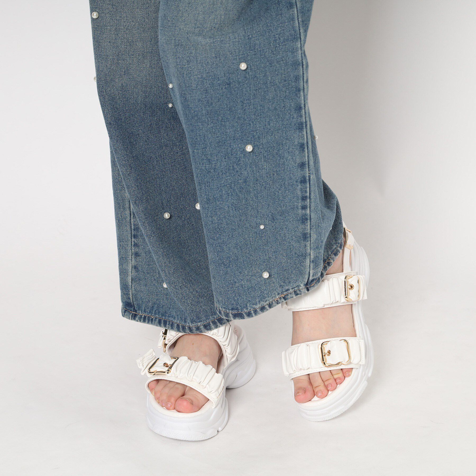 csT&P「厚底クシュクシュベルトスポサン」|サンダル|