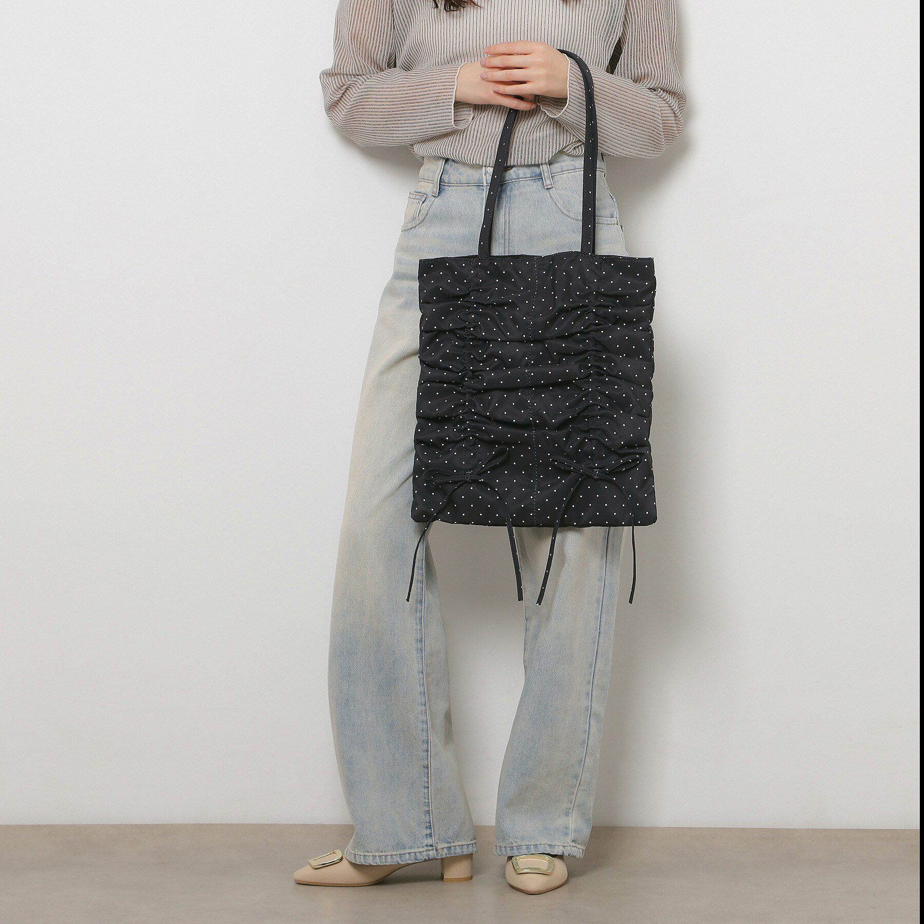 Ober Tashe「【新生活・新学期】ドットリボントート」|トートバッグ|
