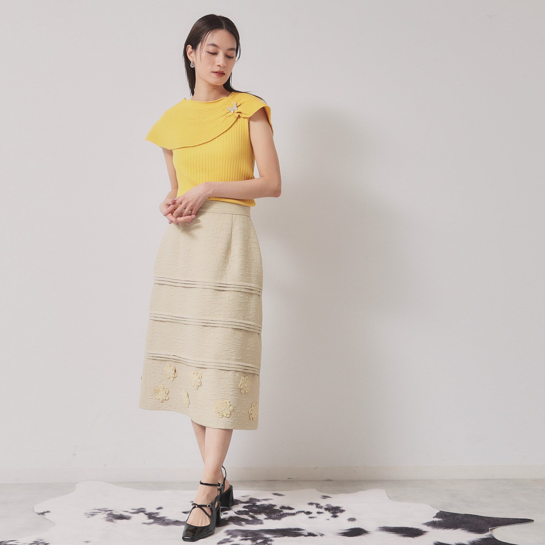 SunaUna「【2WAY／ケープ付き】フレンチスリーブニット」|ニット・セーター|