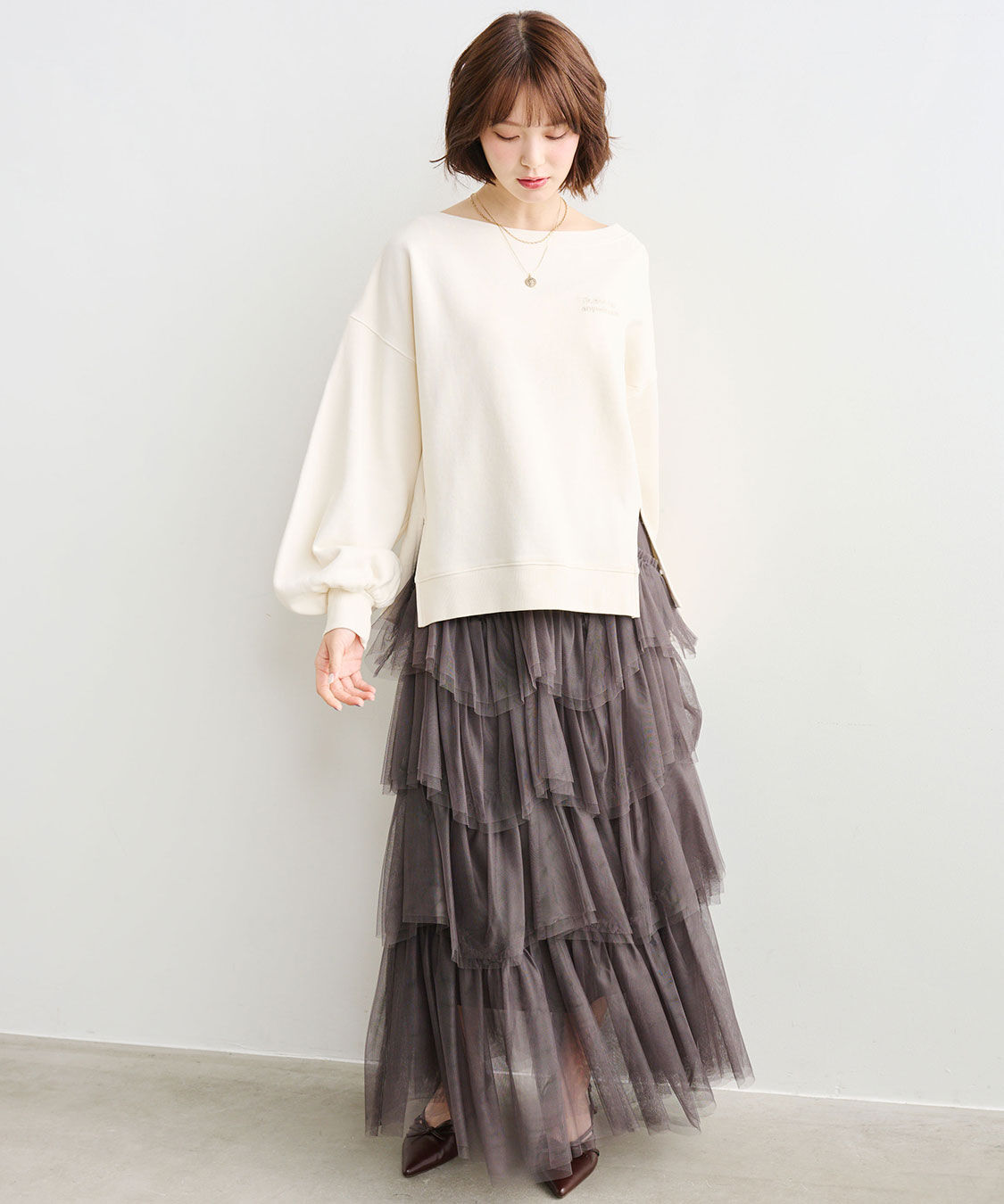 COCO DEAL「ジグザグティアードチュールスカート」|スカート|