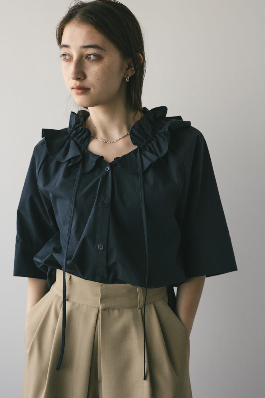 STYLEMIXER「フリルカラーブラウス」|シャツ・ブラウス|BLK