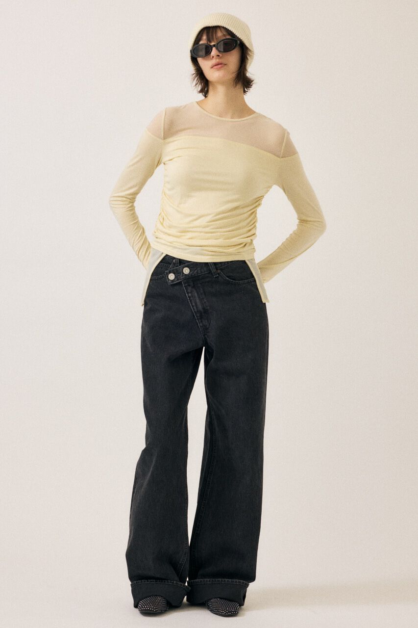 MOUSSY「SHEER LAYERED LS トップス」|Tシャツ・カットソー|