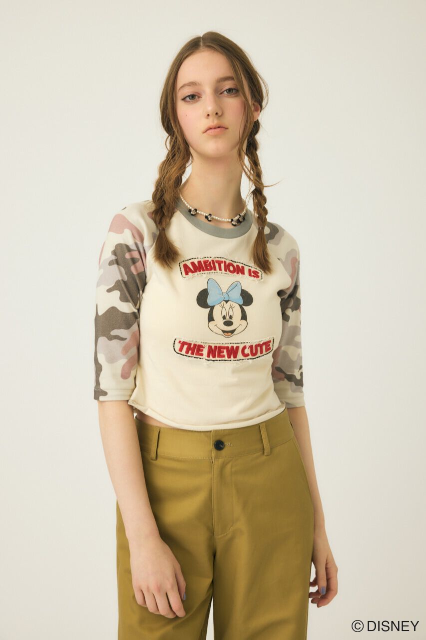 MOUSSY「MD PATCHED ラグランTシャツ / MINNIE」|Tシャツ・カットソー|柄GRY5