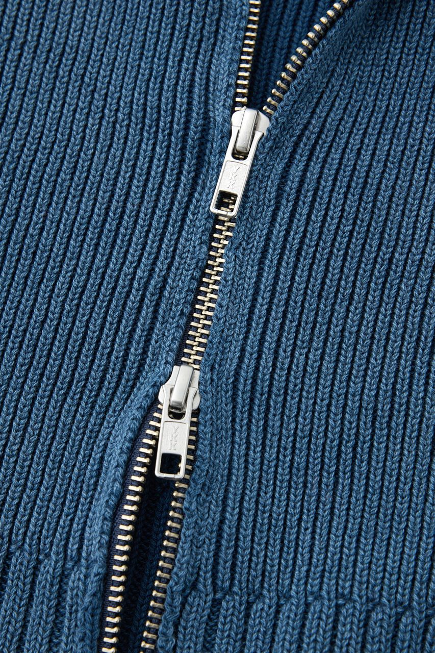 MOUSSY「BIG COLLAR ZIP UP ニットトップス」|ニット・セーター|