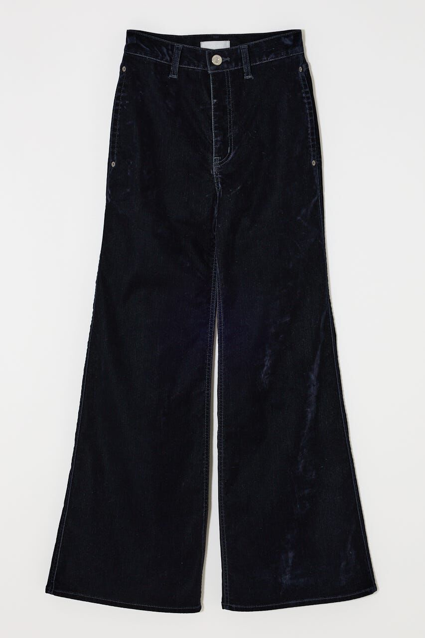 MOUSSY「VELVET LONG LEG フレア」|デニム|NVY