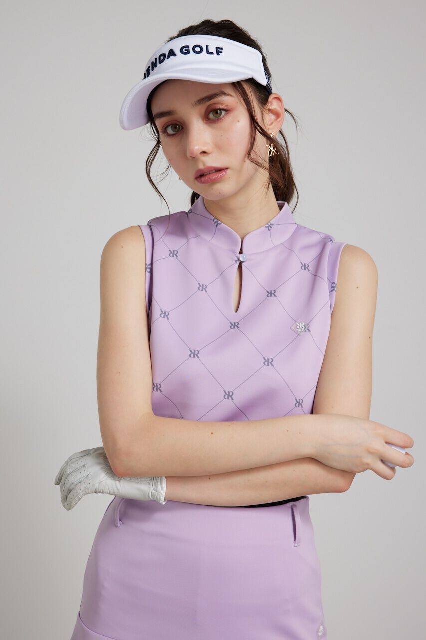 rienda「モックネックロゴノースリTOP」|タンクトップ|