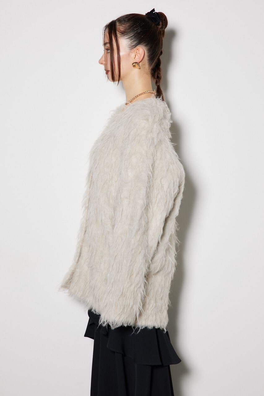 rienda「2WAYロングシャギールーズニットカーデ」|カーディガン|