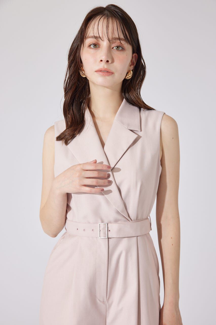 rienda「テーラードデザインノースリーブロンパース」|ワンピース|