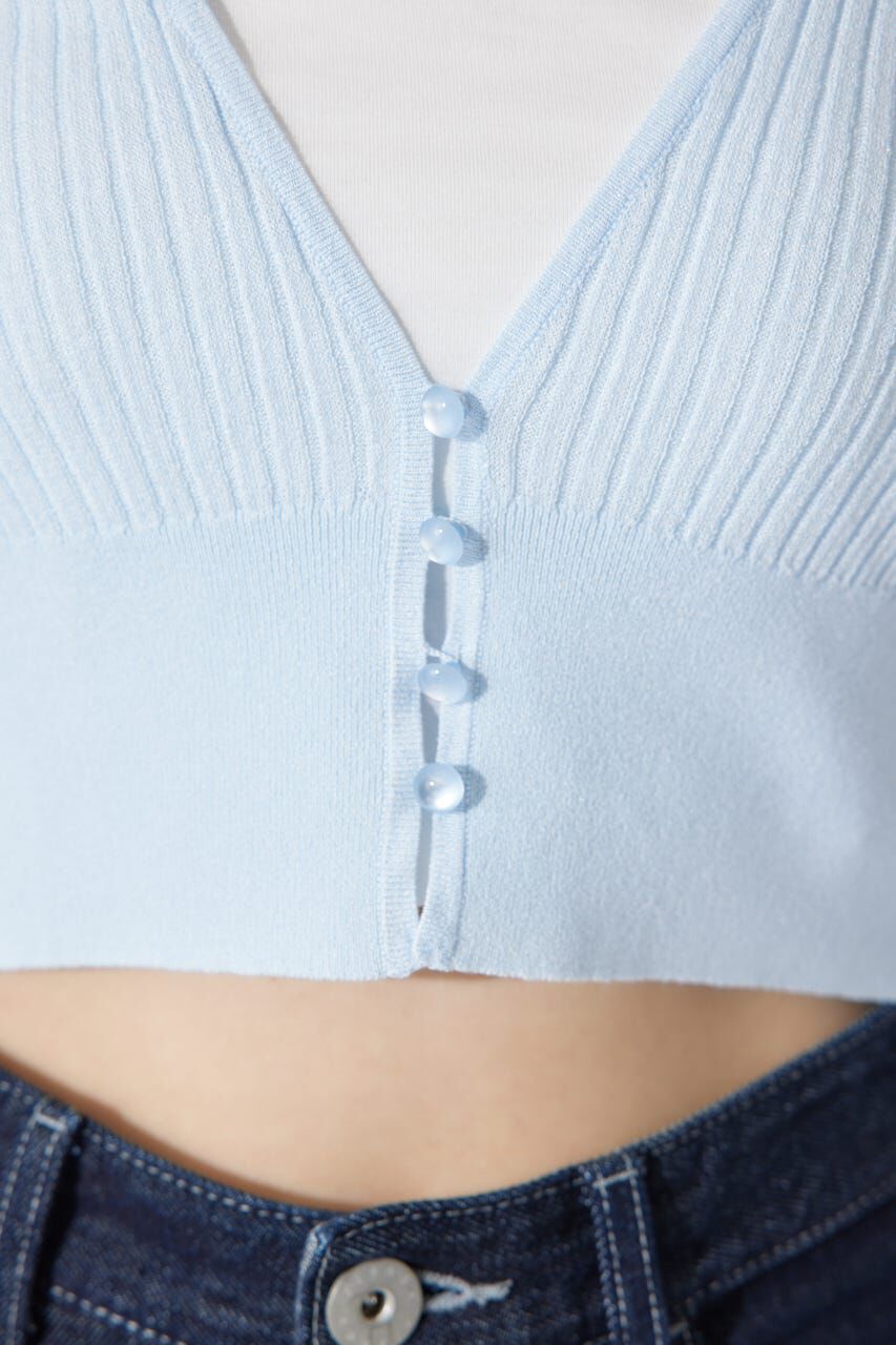 rienda「クロップドフレアスリーブシアーニットカーディガン」|カーディガン|