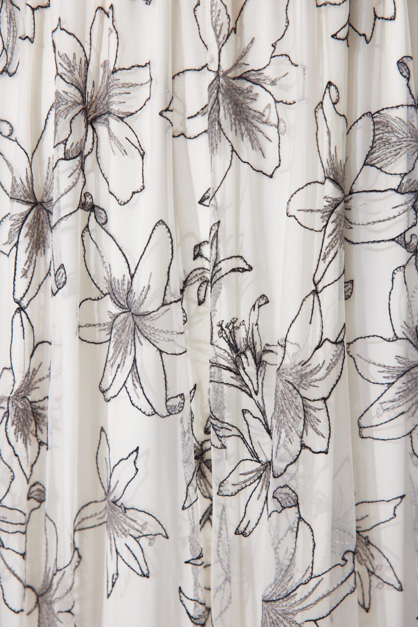 rienda「エンブロイダリーチュールフレアスリーブワンピース」|ワンピース|