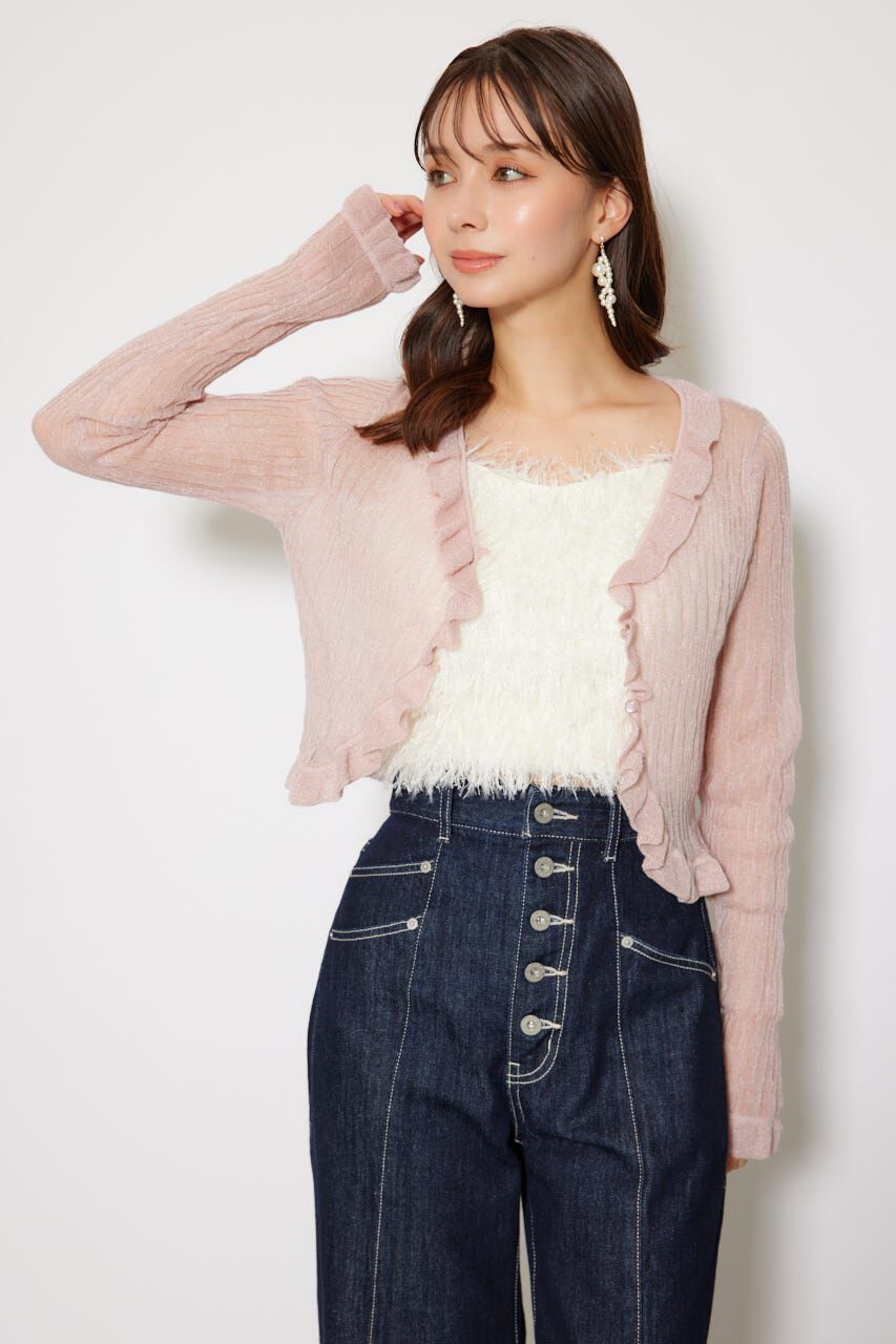 rienda「シアーフリルショートカーディガン」|カーディガン|