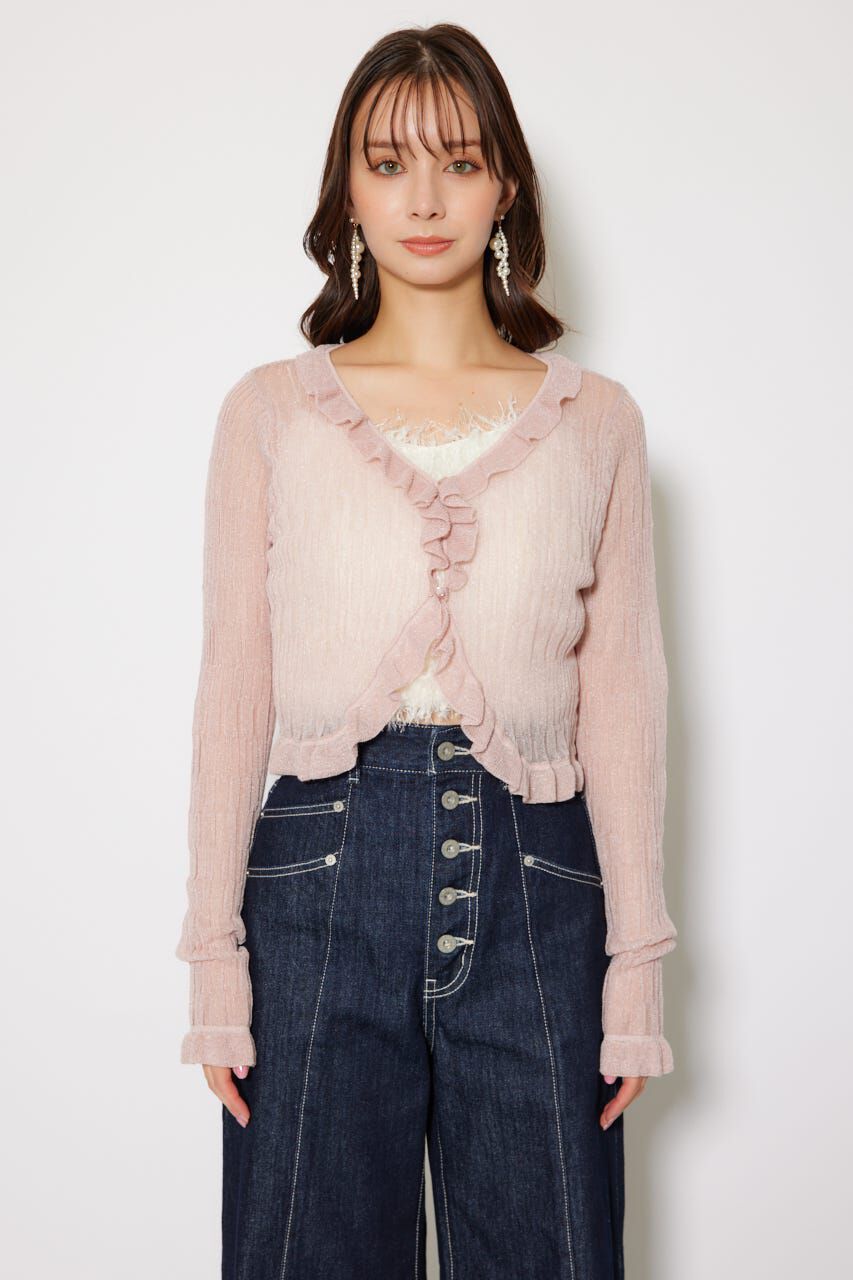 rienda「シアーフリルショートカーディガン」|カーディガン|