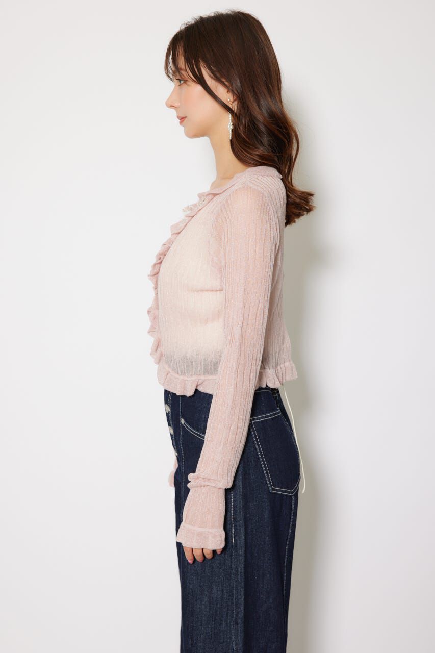 rienda「シアーフリルショートカーディガン」|カーディガン|