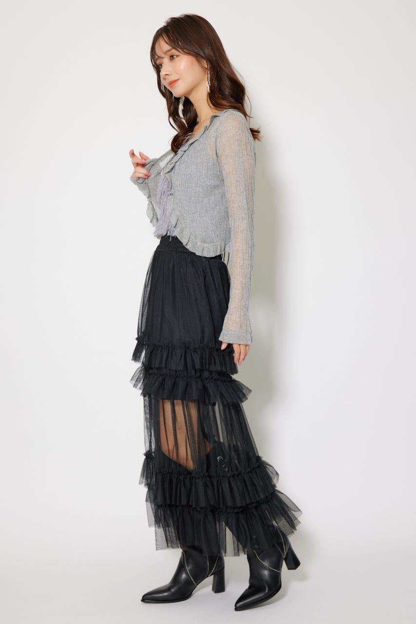 rienda「シアーフリルショートカーディガン」|カーディガン|