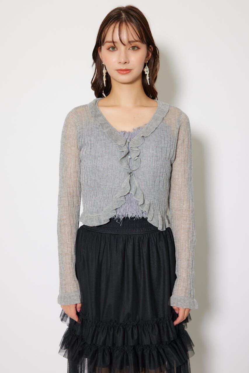 rienda「シアーフリルショートカーディガン」|カーディガン|