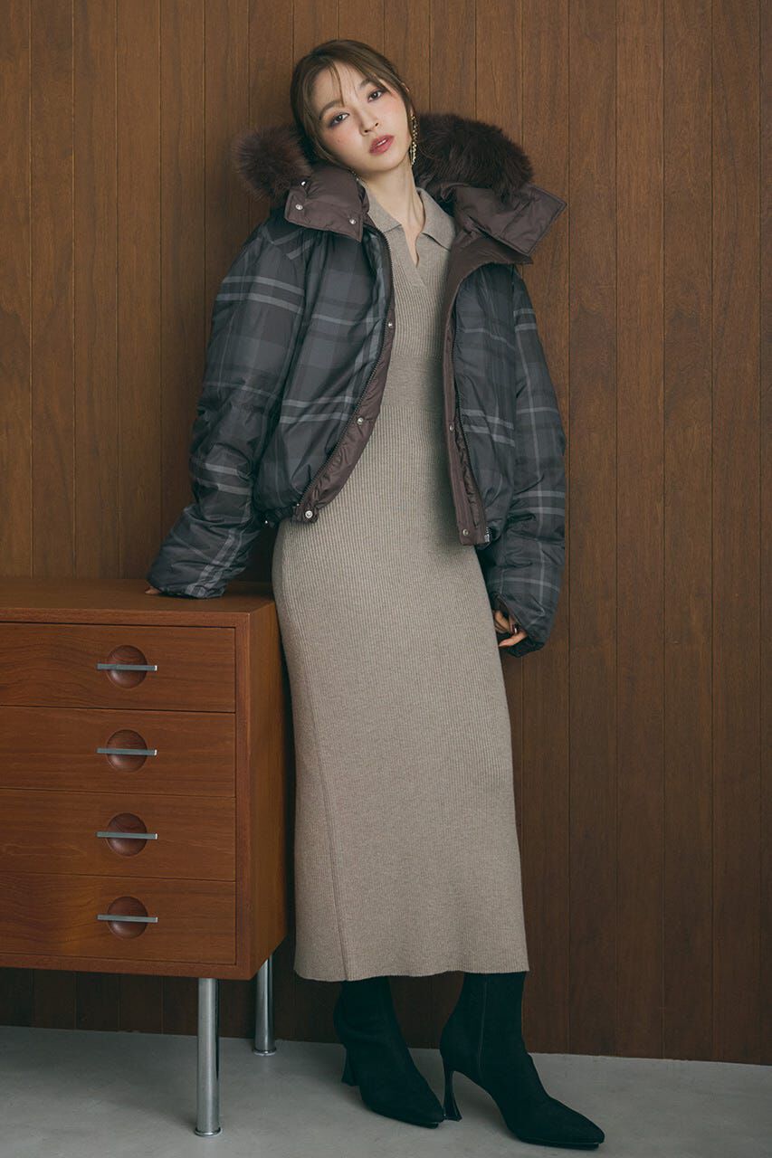 rienda「スキッパーニットワンピース」|ワンピース|