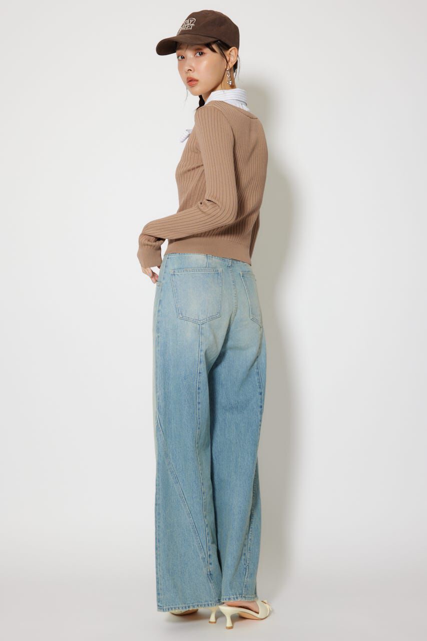 rienda「シャツドッキングロングスリーブニットトップス」|ニット・セーター|