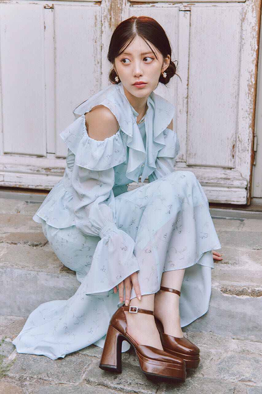 rienda「マーメイドフラワーワンピース」|ワンピース|柄BLU5