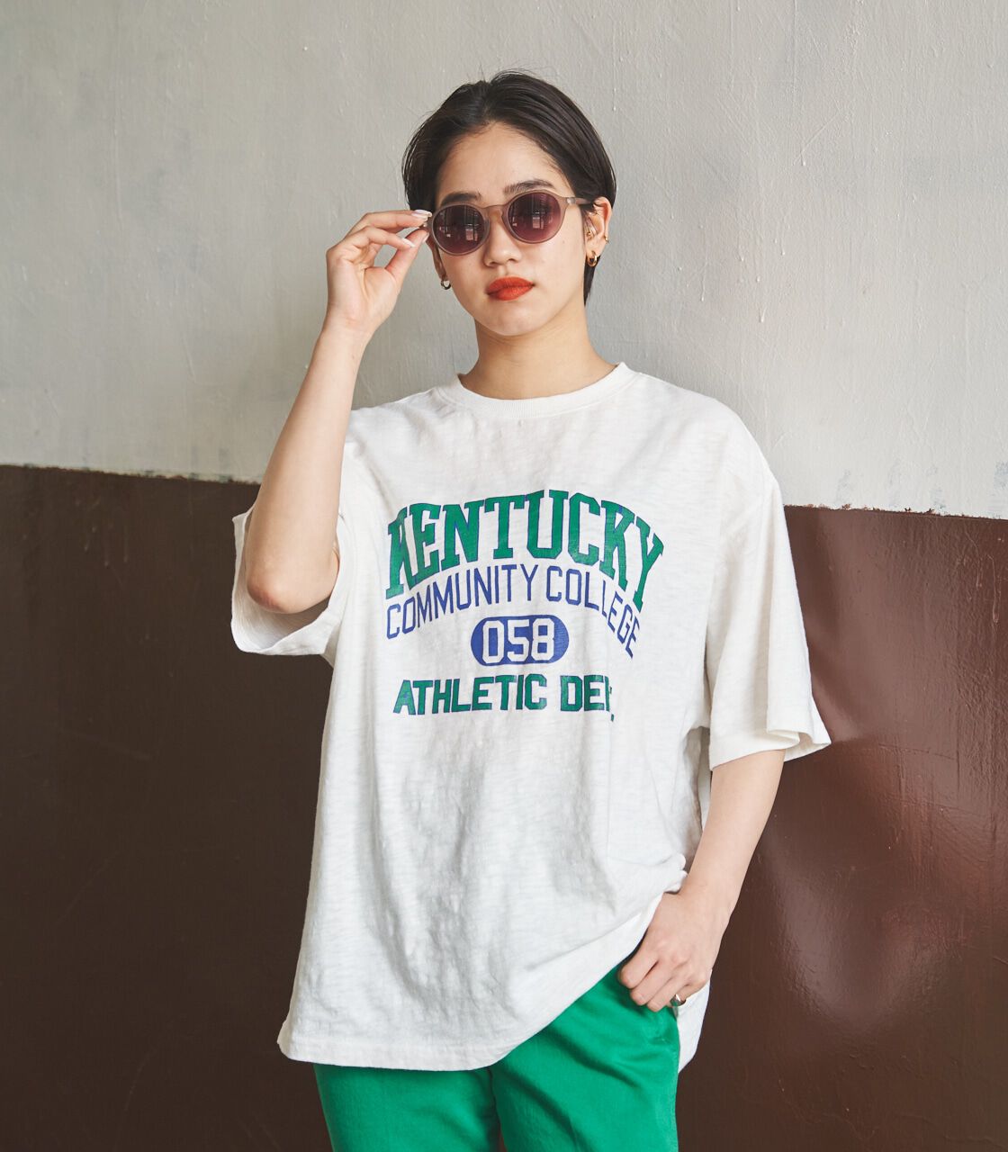 RODEO CROWNS「GOOD OLD カレッジTシャツ」|Tシャツ・カットソー|O/WHT1