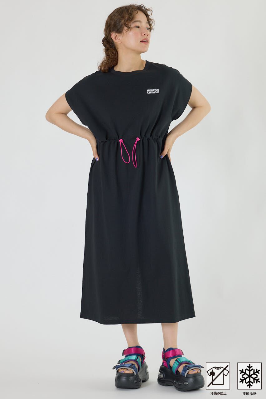RODEO CROWNS「MASTER PROTECT ドロストワンピース」|ワンピース|BLK