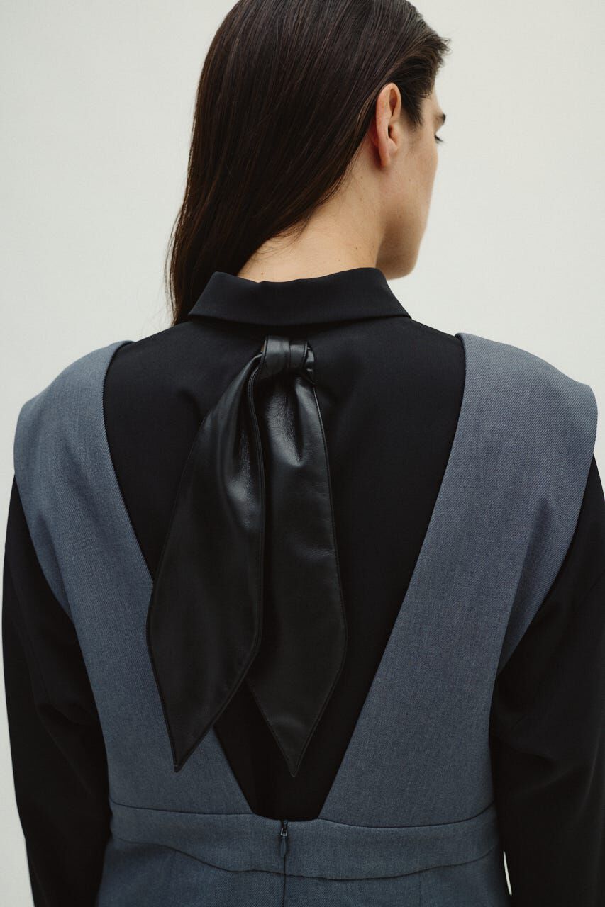 RIM.ARK 「Synthetic leather tie SH」|シャツ・ブラウス|BLK