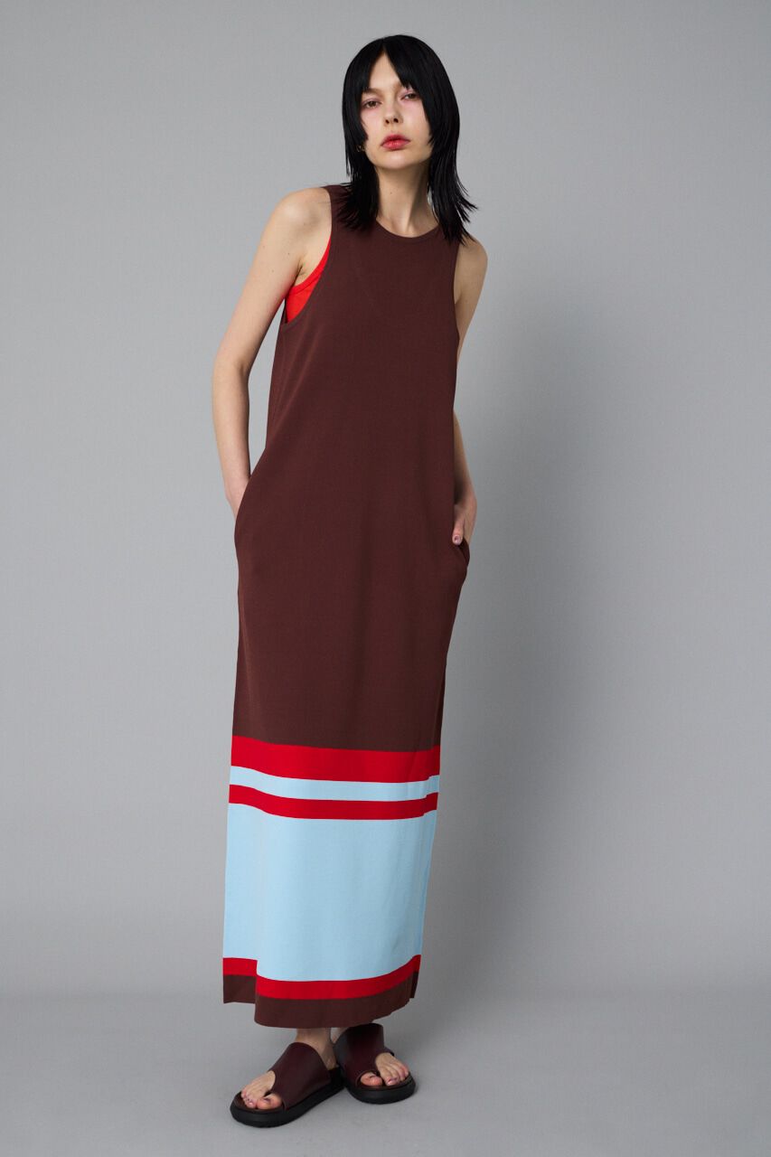 HeRIN.CYE「Border hem one piece」|ワンピース|BRN