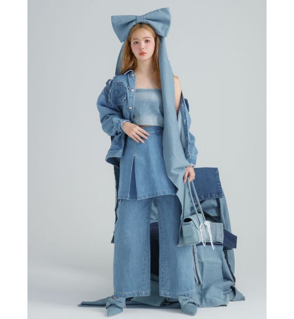 CALNAMUR「DENIM TUCK MINI SK/デニムタックミニスカート」|スカート|