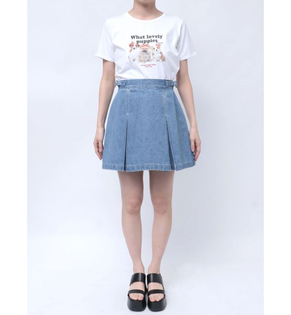 CALNAMUR「DENIM TUCK MINI SK/デニムタックミニスカート」|スカート|