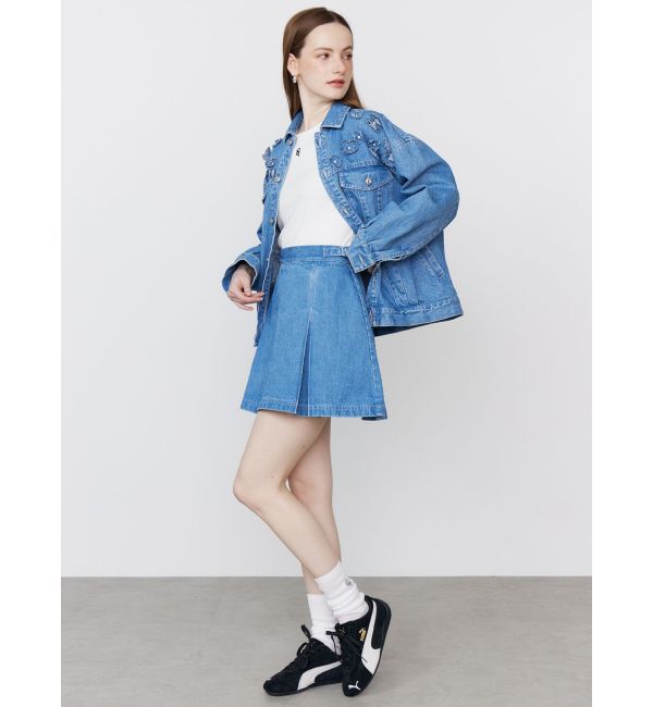 CALNAMUR「DENIM TUCK MINI SK/デニムタックミニスカート」|スカート|