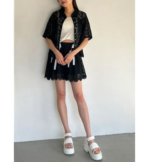 CALNAMUR「FLOWER LACE CULOTTES/フラワーレースキュロット」|スカート|