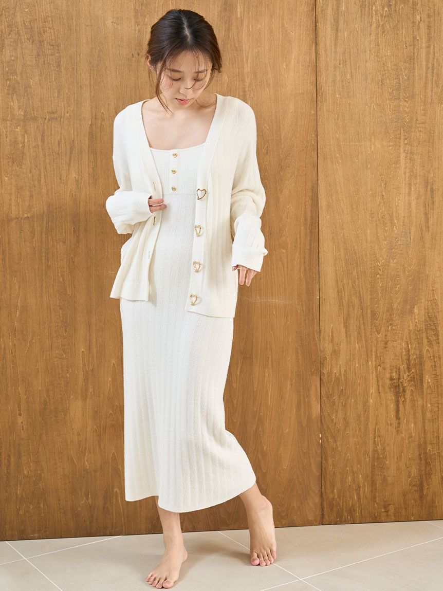 SNIDEL HOME「【Creamy】ハートボタンカーディガン」|ルームウェア|