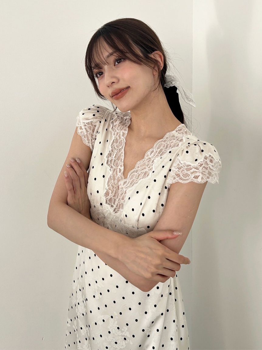 SNIDEL HOME「サテンジャガードカップインワンピース」|ルームウェア|