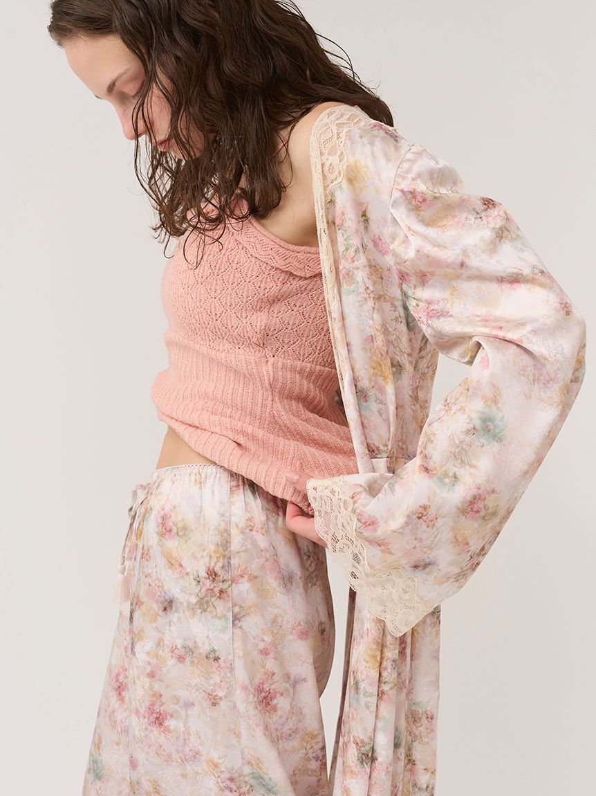 SNIDEL HOME「サテンジャガードロングパンツ」|ルームウェア|