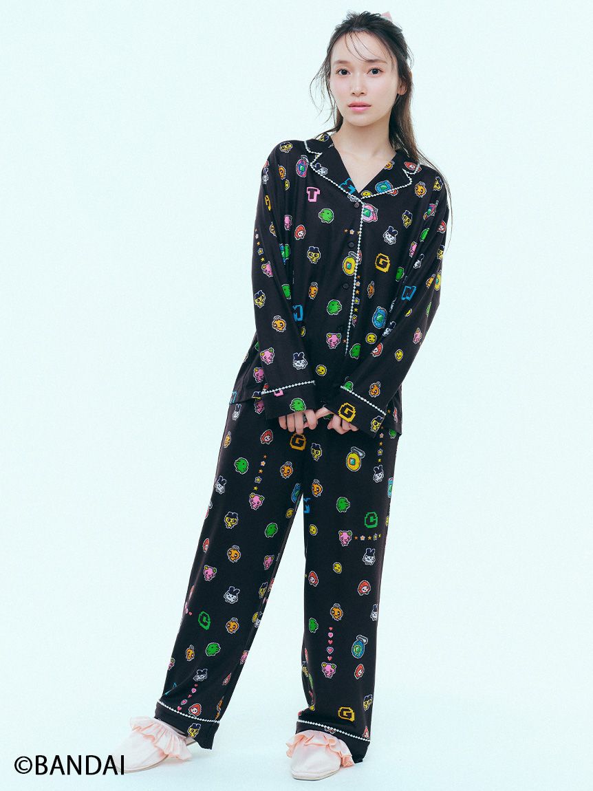 SNIDEL HOME「【WEB限定】【セット商品】【たまごっち】開襟シャツ＆ロングパンツSET」|ルームウェア|