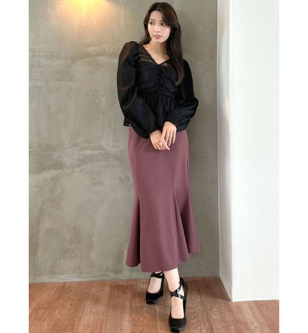 RESEXXY「シャーリングチュールチュニック」|チュニック|