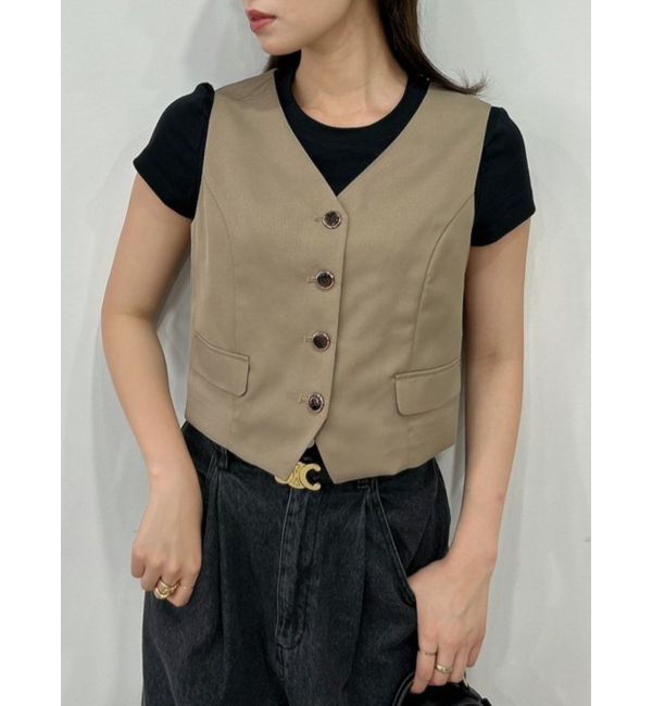 dazzlin「ショートコンパクトベストトップス」|ベスト・ジレ|